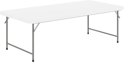 EMMA + OLIVER 4.93' Kids Folding Activity Table for Classrooms and Home, Heavy-Duty Rectangular Plastic Classroom Table for Kids, White