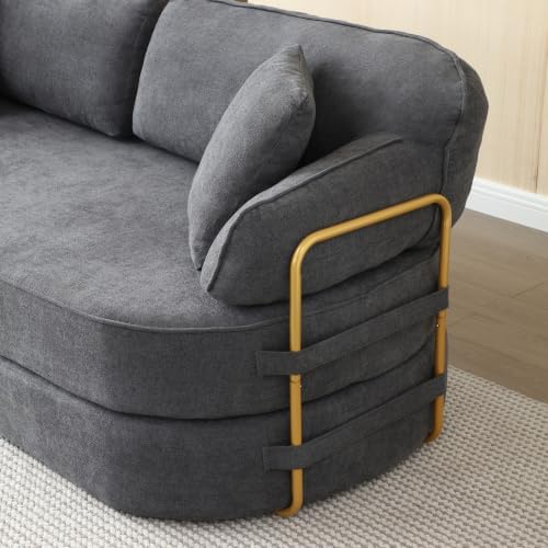 HANXIN 78.3'' Futon Sleeper Sofa Bed, Boneless Couch for Living Room, Grey