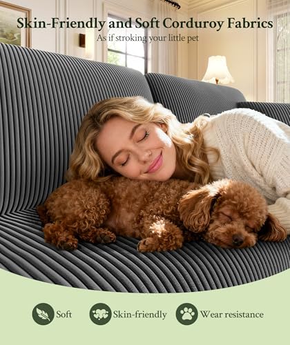 Welzona 70.2" Couches for living room, Comfy Corduroy Couch Set, Sofa Set