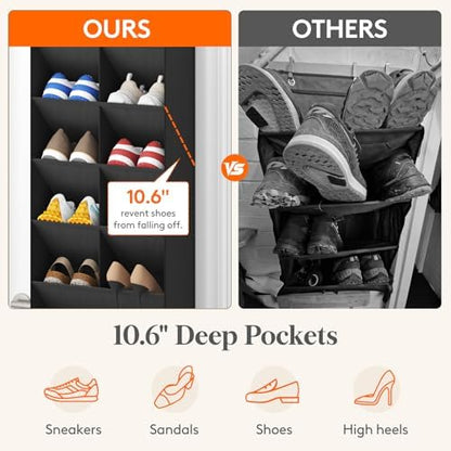 Lifewit 10 Tier Over the Door Shoe Organizer Cabinets,19 Large Deep Pockets