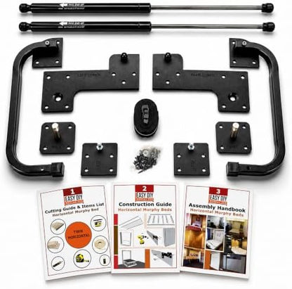 Twin Size Horizontal Murphy Bed Hardware Kit Side-Fold Wall Bed Frame DIY Twin Murphy Bed Kit with Gas Pistons +3 Step-by-Step Guides Made in North America Space-Saving Hideaway Bed