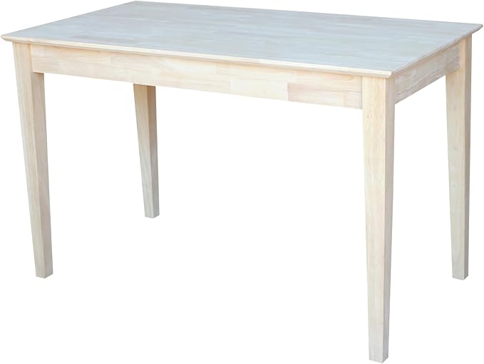 IC International Concepts, Writing Desk With Drawer, Solid Real Wood, Sturdy Parawood, Dimensions 19.41"W x 15"D x 2.36"H, Home Office/Study, Paint/Stain Ready, Unfinished