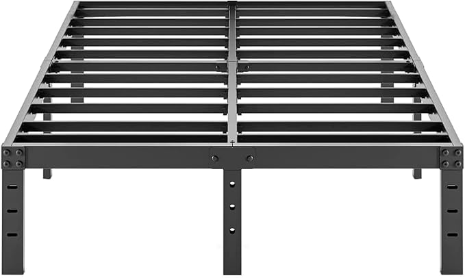 Full Size Bed Frame 16 Inch Tall Heavy Duty Metal Platform Bed Frame, Sturdy Steel Frame,No Box Spring Needed,Noise-Free,Easy Assembly