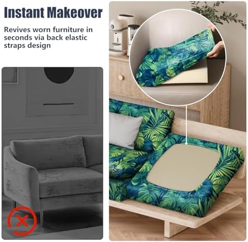 8Pcs Outdoor Cushion Covers, Stretch Patio Furniture Couch Chair Slipcovers