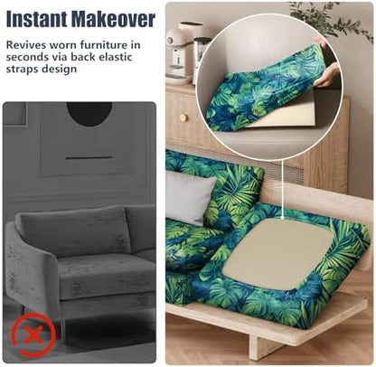 8Pcs Outdoor Cushion Covers, Stretch Patio Furniture Couch Chair Slipcovers