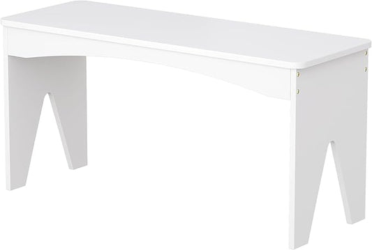 APRTAT Bamboo 35.4" Dining Room Bench, Long Indoor Shoe Bench Seat, White | 450LBS Weight Capacity, 2-Person Seat, Rounded Safety Corners, Multi-Scene Use, Easy Assembly