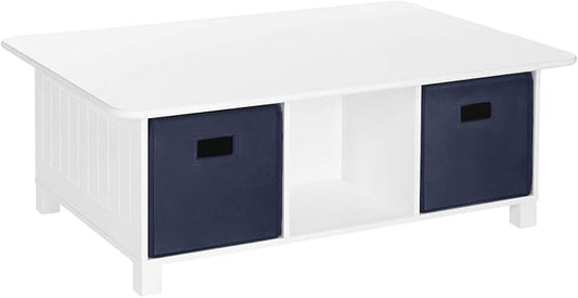 RiverRidge Home RiverRidge Activity Table, White with Navy Bins
