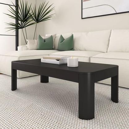 Plank+Beam Contour Coffee Table, 48 Inch, Rectangular, Black