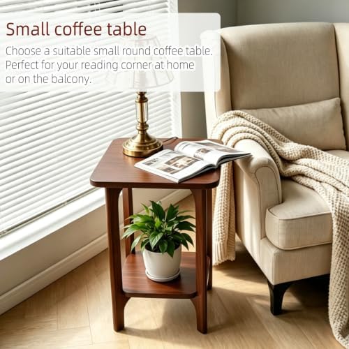 Solid Wood Small Square Side Table for Living Room, Bedroom