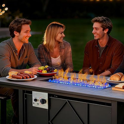 OLIXIS 43 Inch Propane Fire Pit Table, 50,000 BTU Outdoor Gas Fire Table