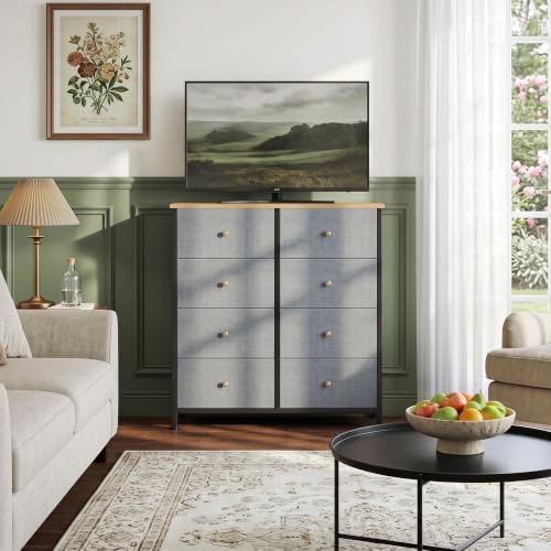 8 Drawer Dresser for Bedroom, Fabric Storage Drawer Unit