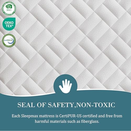 Sleepmax Extra Firm Queen Mattress 12 Inch, Hybrid Mattress Pressure Relief