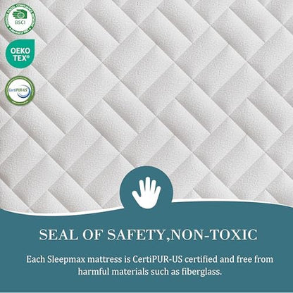 Sleepmax Extra Firm Queen Mattress 12 Inch, Hybrid Mattress Pressure Relief