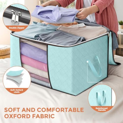 90L Large Storage Bags, 8 Pack Clothes Storage Bins Closet Organizers