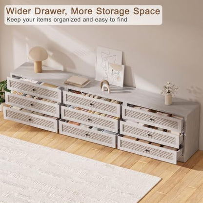 3 Drawer Dresser Set of 3, Modern 31.3" Wide Wooden Dresser