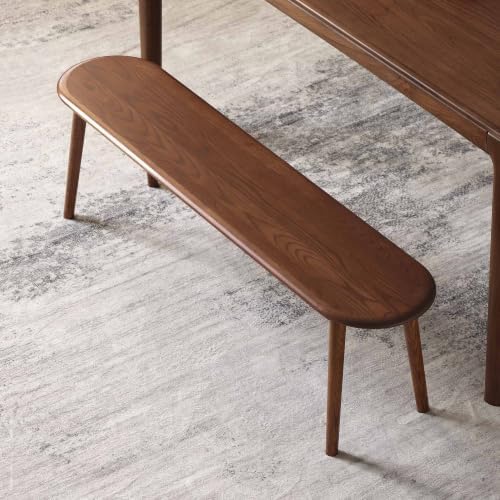Solid Oak Dining Bench, 55.1 Inch Wood Bench for Dining Room