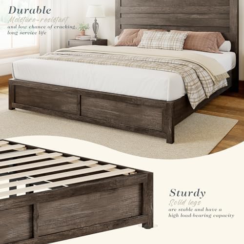 Albott Farmhouse Full Platform Bed with 49" Headboard & Footboard