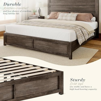 Albott Farmhouse Full Platform Bed with 49" Headboard & Footboard
