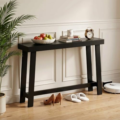 47" Console Table, Narrow Entryway Sofa Table, Behind Couch Table, Black