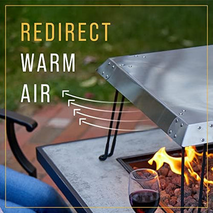 Maplefield Stainless Steel Fire Pit Heat Deflector – Outdoor Heat Shield for Tabletop & Camping Stove