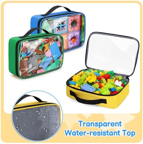 Rexmica 4 Packs Toy Storage Organizer Pouch Bag Compatible with Lego Brick