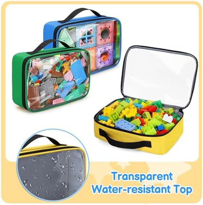 Rexmica 4 Packs Toy Storage Organizer Pouch Bag Compatible with Lego Brick