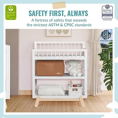 Dream On Me Hygge 5-in-1 Convertible Crib and Changing Table Bundle in Weathered Vintage Oak