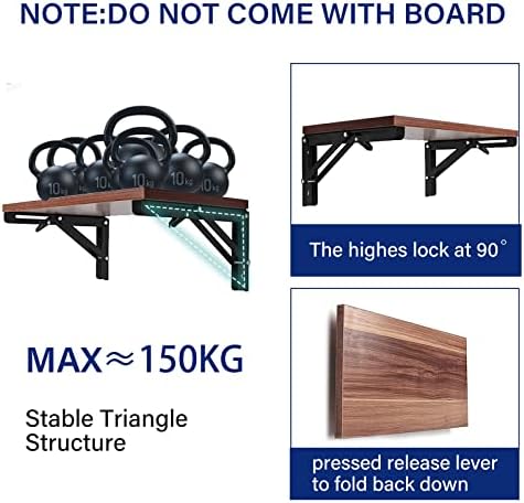 Folding Shelf Brackets 8 in,Collapsible Wall Mounted Mounted Shelf Brackets,Heavy Duty Shelf Bracket 8 10 12 14 16 18 20in for Bendable Table,Space Saving (4 Pcs)