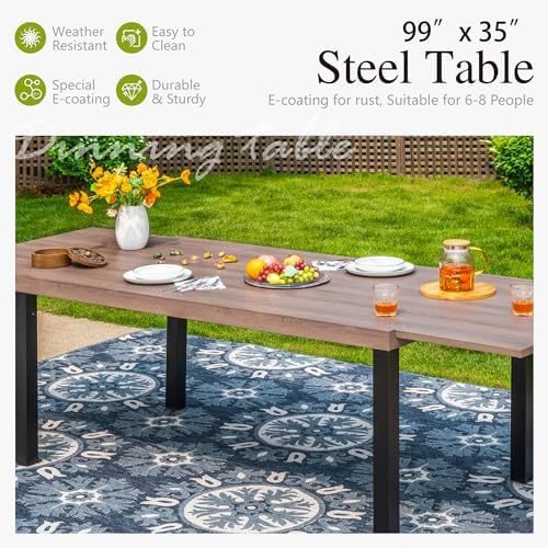 Sophia & William Patio Dining Set for 6, Expandable Table & Sling Chairs