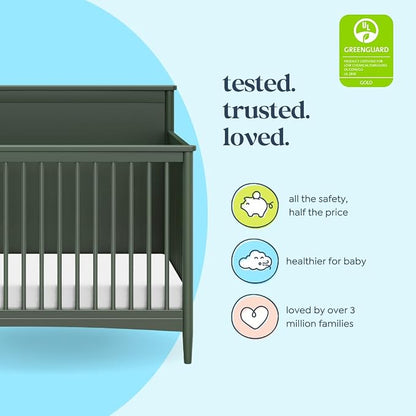 Davinci Frem 4-in-1 Convertible Crib in Forest Green, GREENGUARD Gold Certified