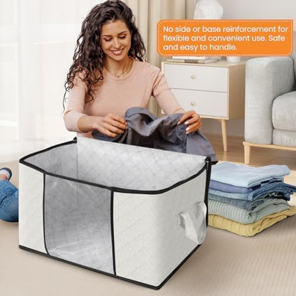 8 Pack Storage Bags for Clothes Blanket Storage Bins with Lids