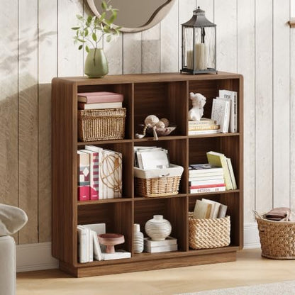 ChooChoo 9 Cube Storage Organizer, Wooden Bookcase with Storage, 43 Inch