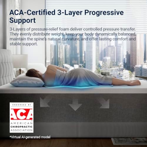 Avenco Twin Mattress 12 Inch, Premium Green Tea Memory Foam Mattress|Gel-Infused Cooling Mattresses with Medium Firm Tri-Layer Progressive Support, Fresh Cooling Comfort & Pressure Relief