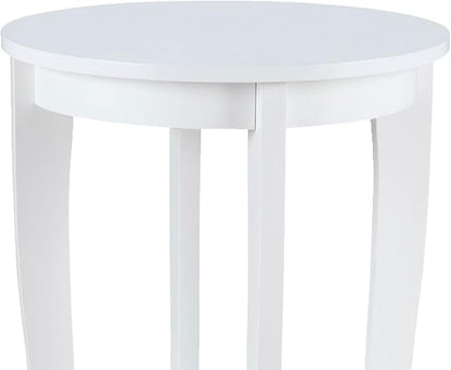 Convenience Concepts American Heritage Round End Table, White