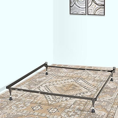 Greaton, Advanced Steel Bed Frame with Extension Glide | Re-Rolled Rail Steel Provides Strength and Durability, Double Riveted Steel Legs, Canoe Clips to Secure Cross Arms, Fits Twin