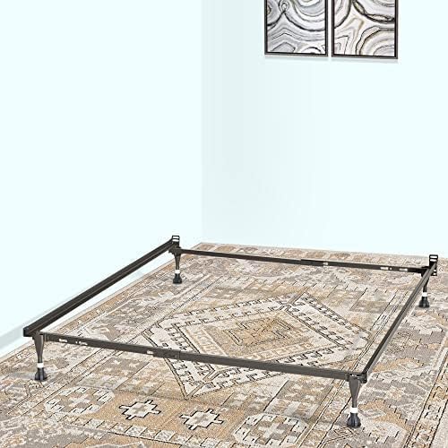 Greaton, Advanced Steel Bed Frame with Extension Glide | Re-Rolled Rail Steel Provides Strength and Durability, Double Riveted Steel Legs, Canoe Clips to Secure Cross Arms, Fits Twin
