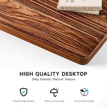 BIZUM Whole-Piece Particle Board Table Top Wood Countertop for Standing Desk DIY, 63x28x1 Inch Walnut Desk Top