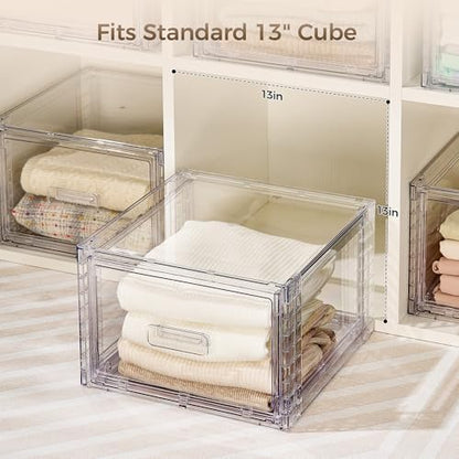 Vtopmart 9 Pack Clear Stackable Storage Drawers 15QT