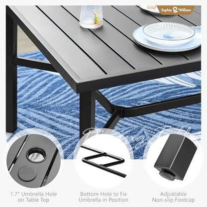 Sophia & William Outdoor Dining Set for 8 w/Swivel Mesh Chairs, Grey