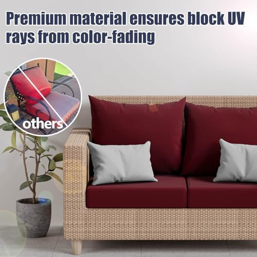 8Pcs Outdoor Cushion Covers, Stretch Patio Furniture Couch Chair Slipcovers
