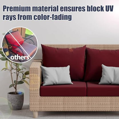 8Pcs Outdoor Cushion Covers, Stretch Patio Furniture Couch Chair Slipcovers