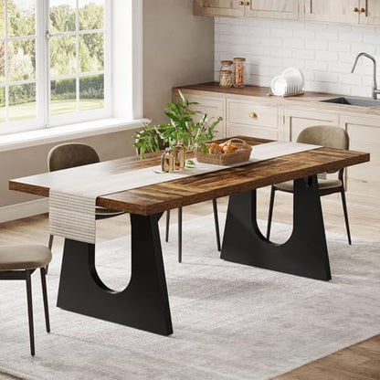 Tribesigns 70.86" Rectangular Dining Table for 6-8 (Dark Brown)