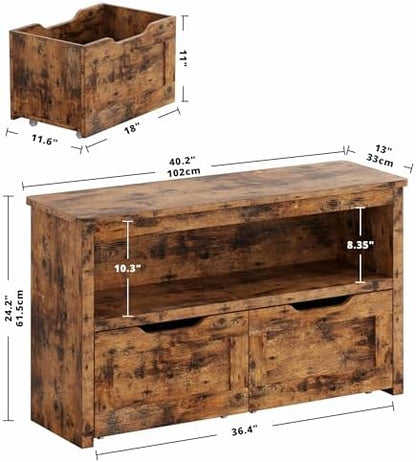 IRONCK Toy Storage Organizer with Drawers, Floor Toy Box with Wheels