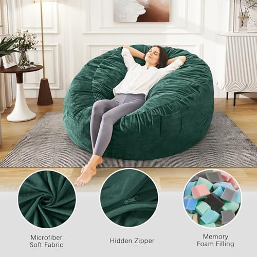 Bean Bag Chairs for Adults - Giant Bean Bag Convertible Floor Sofa