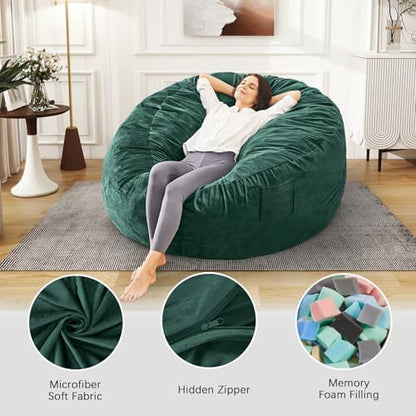 Bean Bag Chairs for Adults - Giant Bean Bag Convertible Floor Sofa