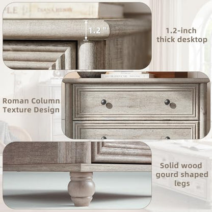 RWYHG Farmhouse 5 Drawer Dresser Set of 2, Chest of Drawers for Bedroom