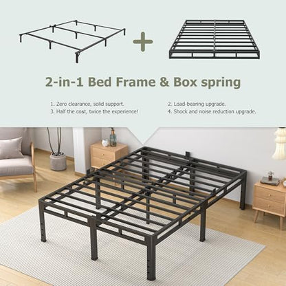NKZ 2-in-1 California King Metal Platform Bed Frame, 20" Heavy Duty Base