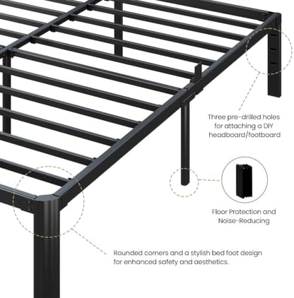 Metal Bed Frame Twin Size, 18 Inch Sturdy Heavy Duty Platform Bed Frames
