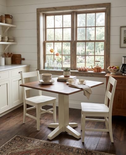 IC INTERNATIONAL CONCEPTS Solid Wood 36" Square Dual Drop Leaf Dining Table - Multi-Color