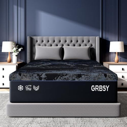 Luxury Upgraded 16 Inch Queen Mattress, Cooling Gel Queen Memory Foam Mattress In a Box with 7-Zone Support for Cool Night & Back pain Relief, 365-Night Trial, Washable IceSilk Cover, Medium Firm
